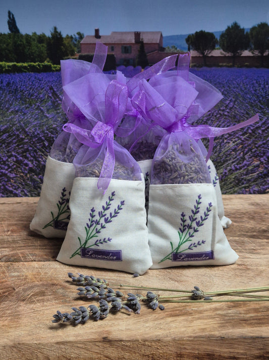 Geurzakjes met biologische lavendel uit de Provence - 6 stuks lila lavender
