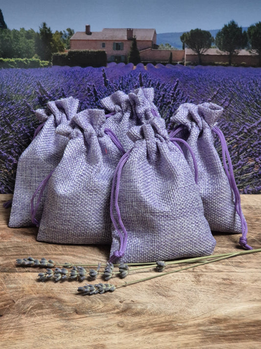 Geurzakjes met biologische lavendel uit de Provence - 6 stuks linnen