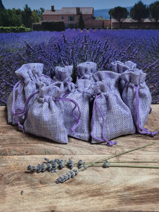 Geurzakjes met biologische lavendel uit de Provence - 12 stuks linnen