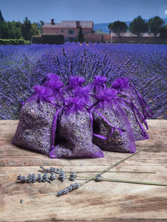 Geurzakjes met biologische lavendel uit de Provence - 12 stuks paars